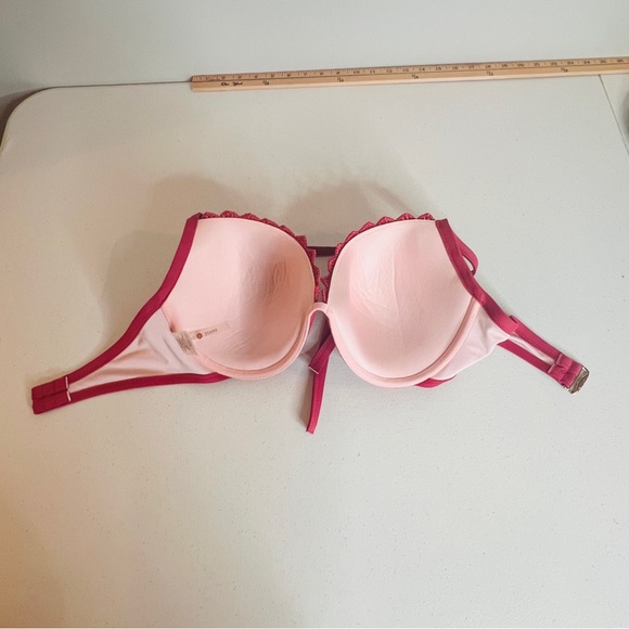 Shade & Shore Mauve Pink Crochet Light Lift Padded Bikini Top Womens Size 38DD - Picture 9 of 10